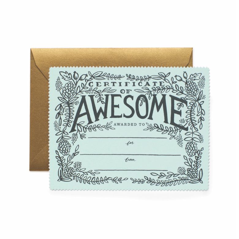 Certificate of Awesome Card 응원 카드