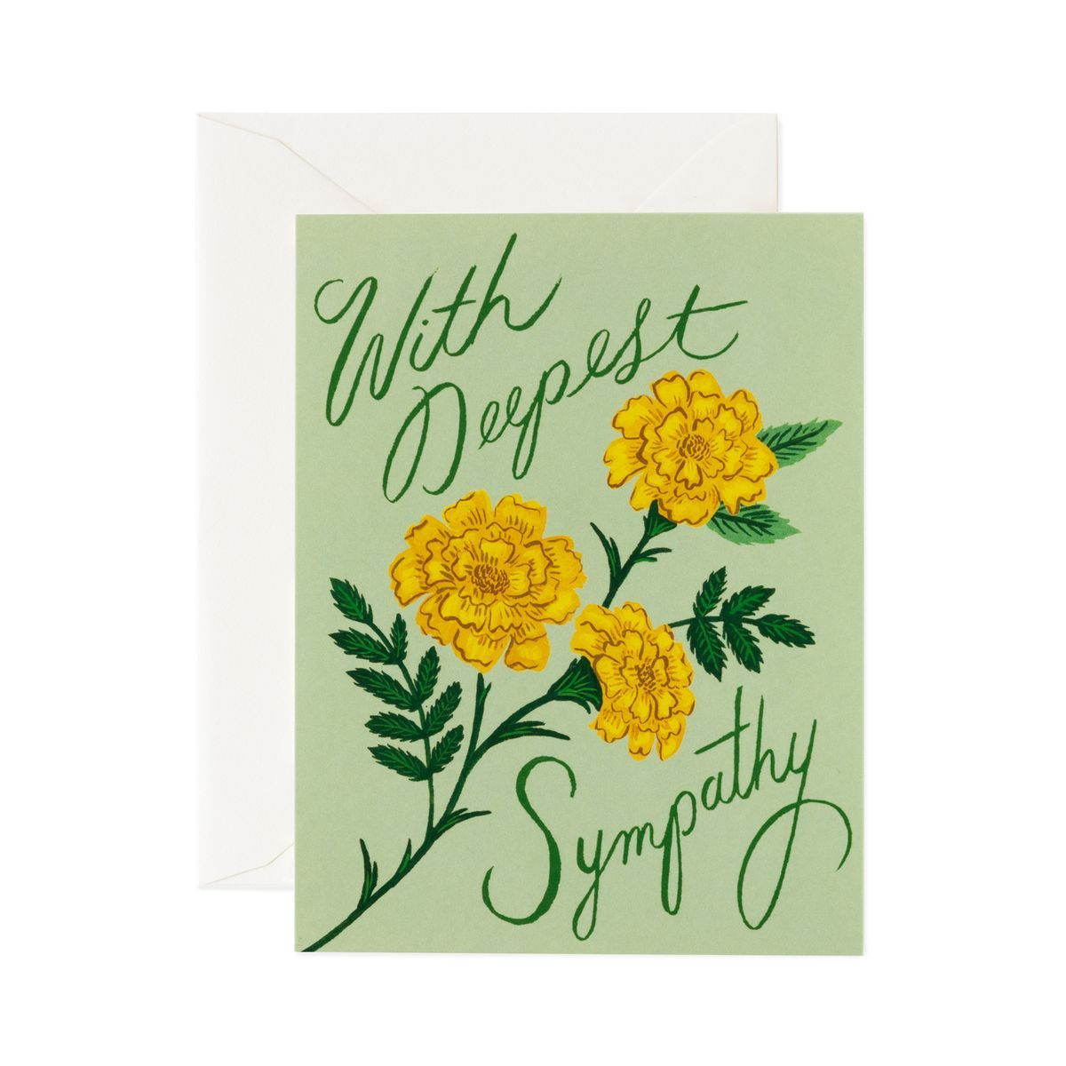 라이플 페이퍼(RIFLE PAPER) Marigold Sympathy Card 위로 카드