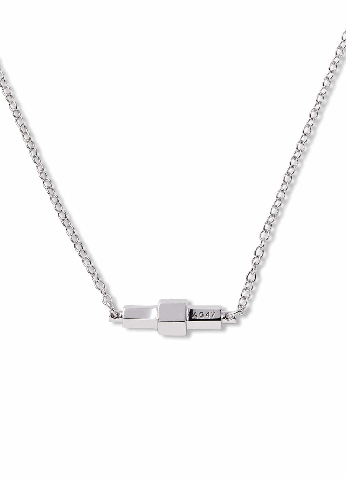 에이지47(AG47) [silver 925 ] stick necklace 01 hexagon silver