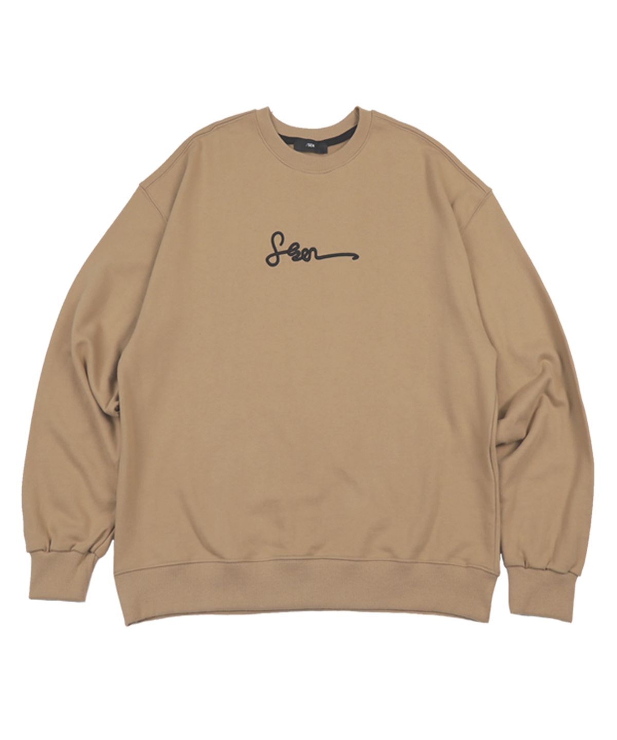 몽키플라워(Monkey Flower) 공용 로고자수 루즈핏 스웻셔츠/SS2WMT02U BEIGE