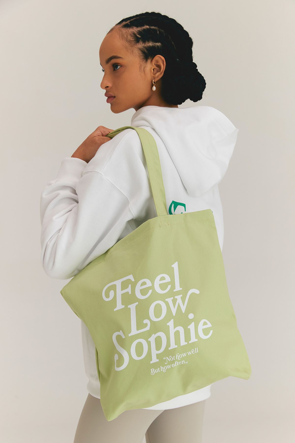 필로소피(FEEL LOW SOPHIE) 베이직 로고 토트 에코백 그린