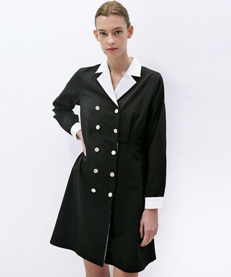 카라 셔츠 블랙 원피스_Collar Shirts Black OP