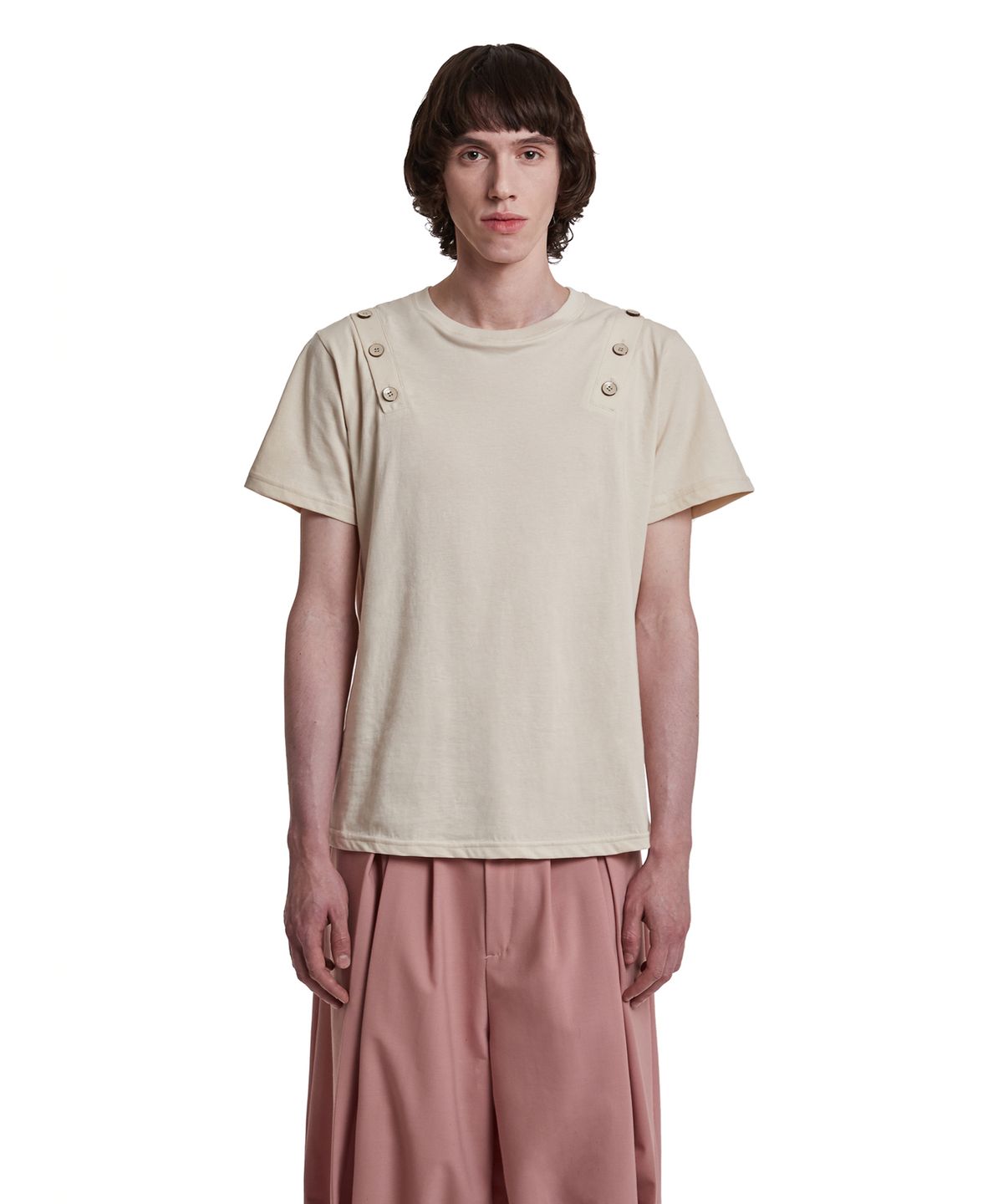 트렁크프로젝트(TRUNK PROJECT) Button T-Shirt_Ivory