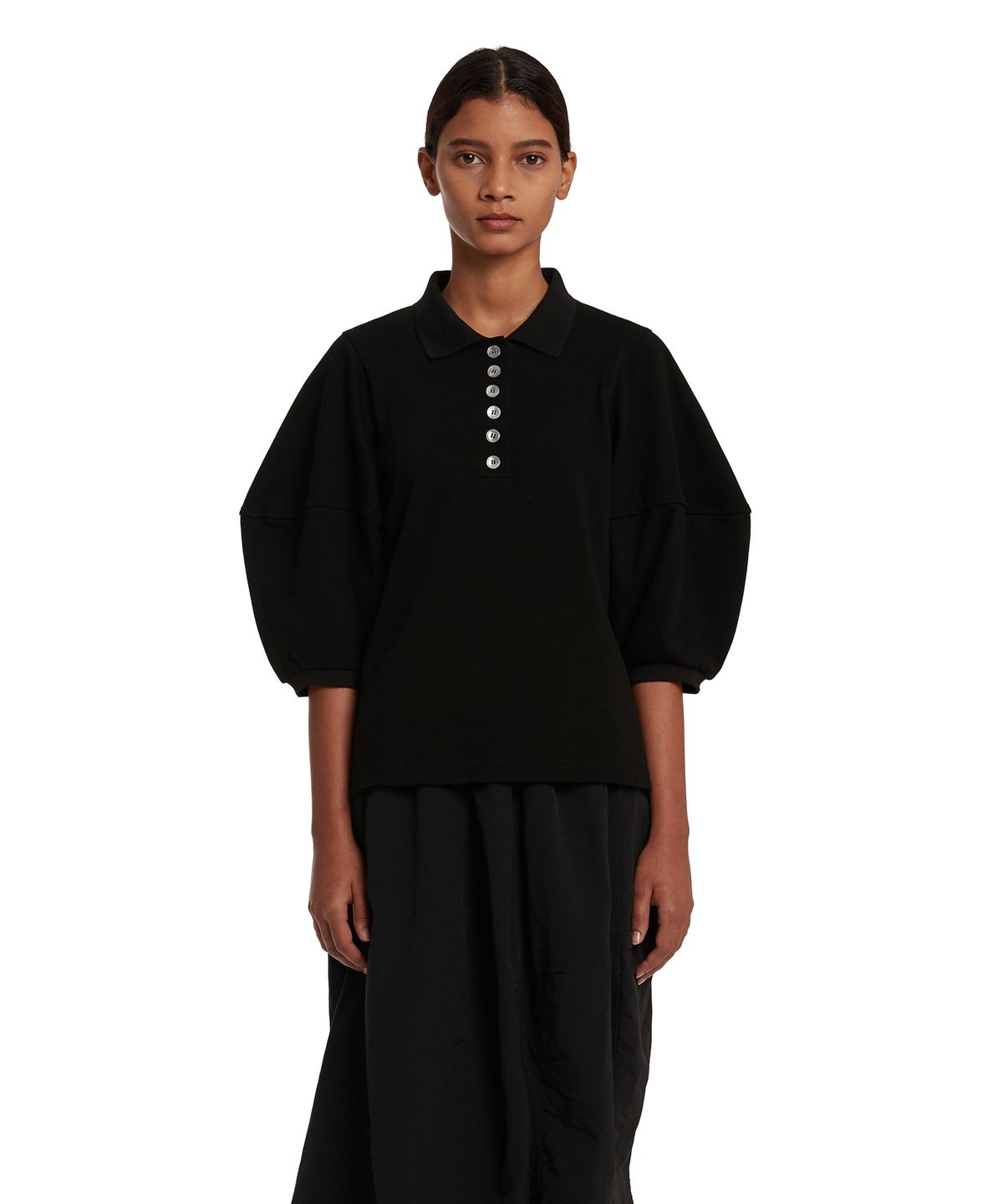 트렁크프로젝트(TRUNK PROJECT) Ballooned Sleeves PK Shirt_Black