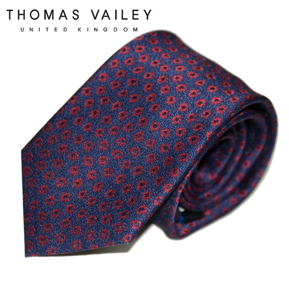 토마스 베일리(THOMAS VAILEY) 패션넥타이-라넌큘러스 네이비와인 7cm