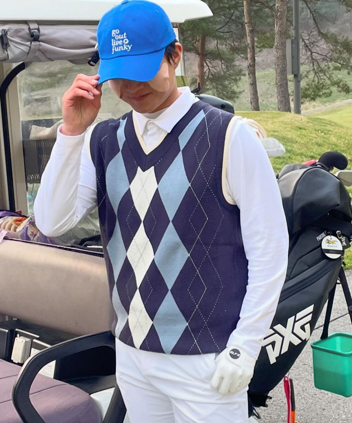 투에니스홀(20TH HOLE) 남여공용 비스코스 아가일 니트 베스트 [NAVY]