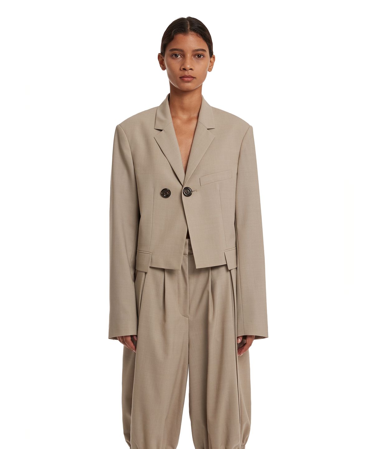 트렁크프로젝트(TRUNK PROJECT) Double-Breasted Short Blazer_Beige