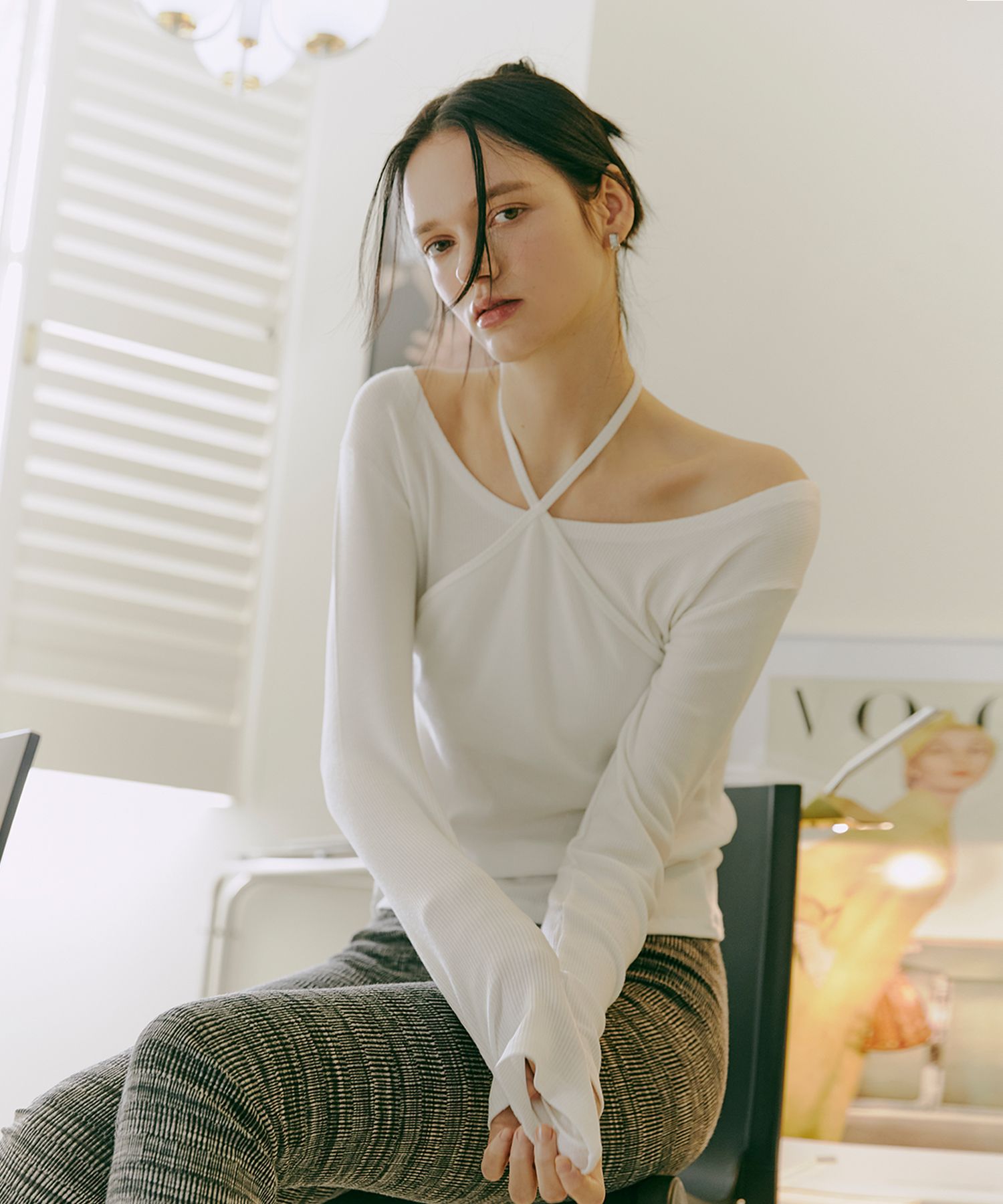 Tシャツ・カットソー ETMON Layered Halter TShirt, White MUSINSA | ETMON Layered Halter T-Shirt White