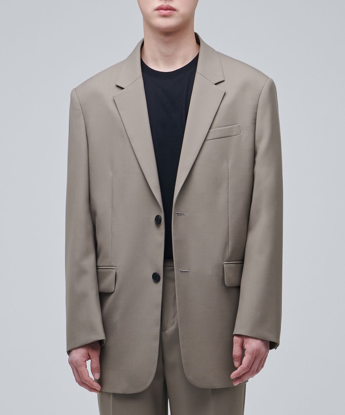 무신사 스탠다드(MUSINSA STANDARD) 울 블렌드 오버사이즈 블레이저 [더스티 베이지]