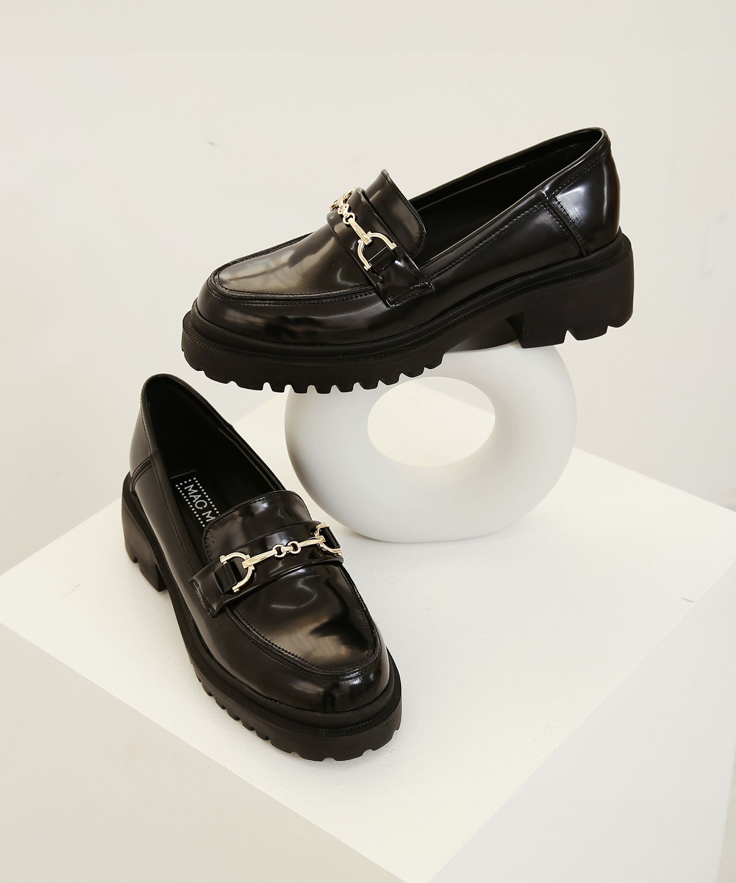 MUSINSA | MACMOC Nobel Basic Oversole Loafers 4cm