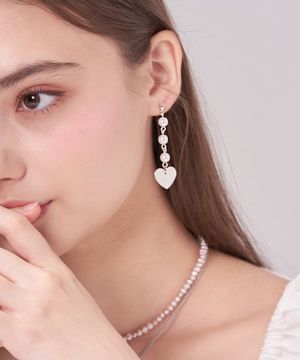 LOVELY HEART PEARL EARRING