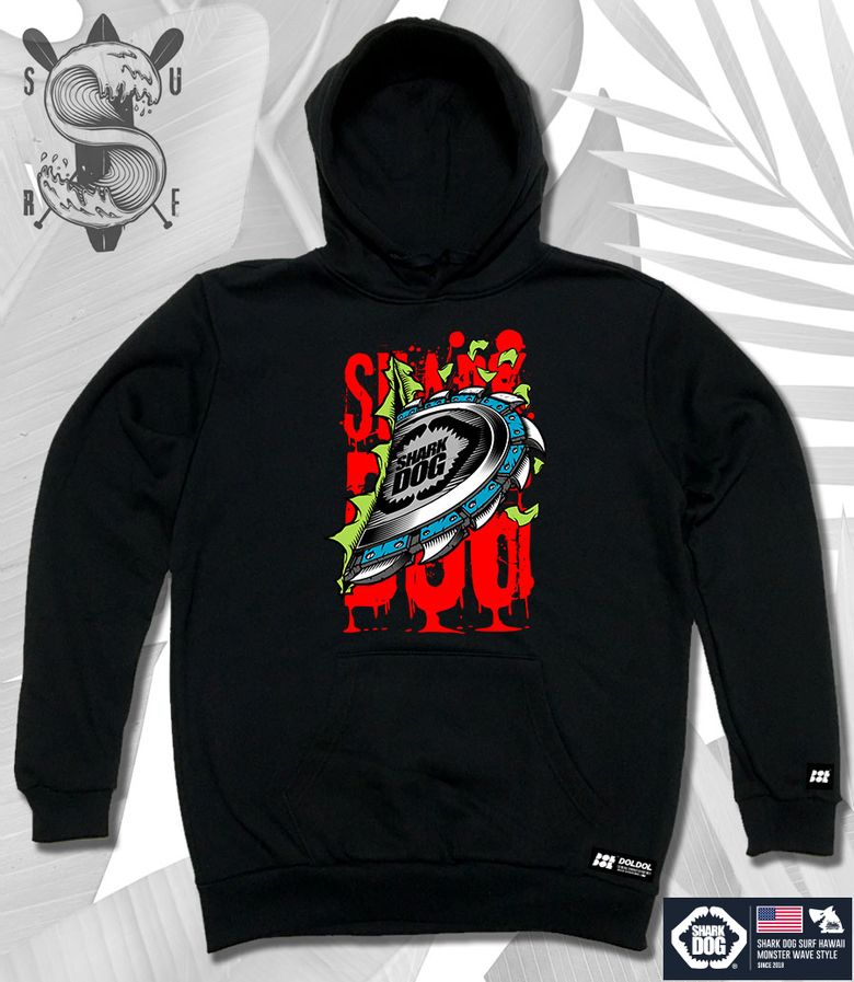 SHARK-DOG-HOODY-17 샤크독 서핑 하와이 캐릭터 그래픽 후드티 후디