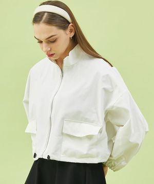 WOMEN 크롭 오버핏 숏 야상 점퍼 자켓 [WHITE]