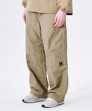 스퀘어자수 스트링 나일론 트랙팬츠 베이지