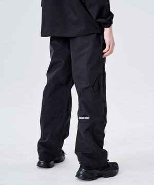 배색포인트 스트링 나일론 트랙팬츠 블랙