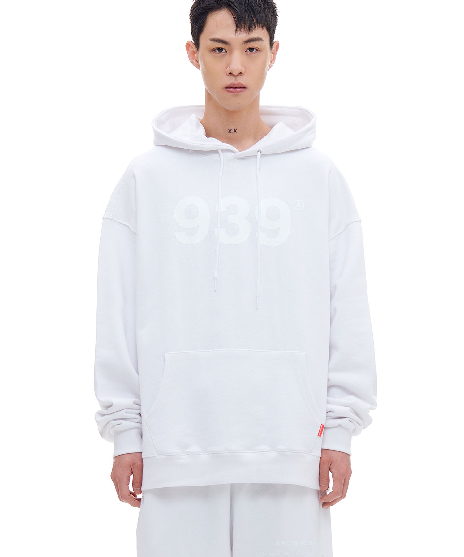 MUSINSA | ARCHIVE BOLD 939 LOGO HOOD_WHITE