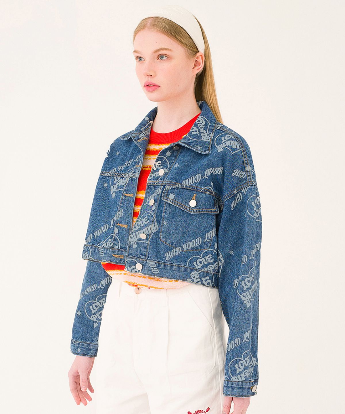 메인부스(MAINBOOTH) Love JF Crop Jacket(BLUE)