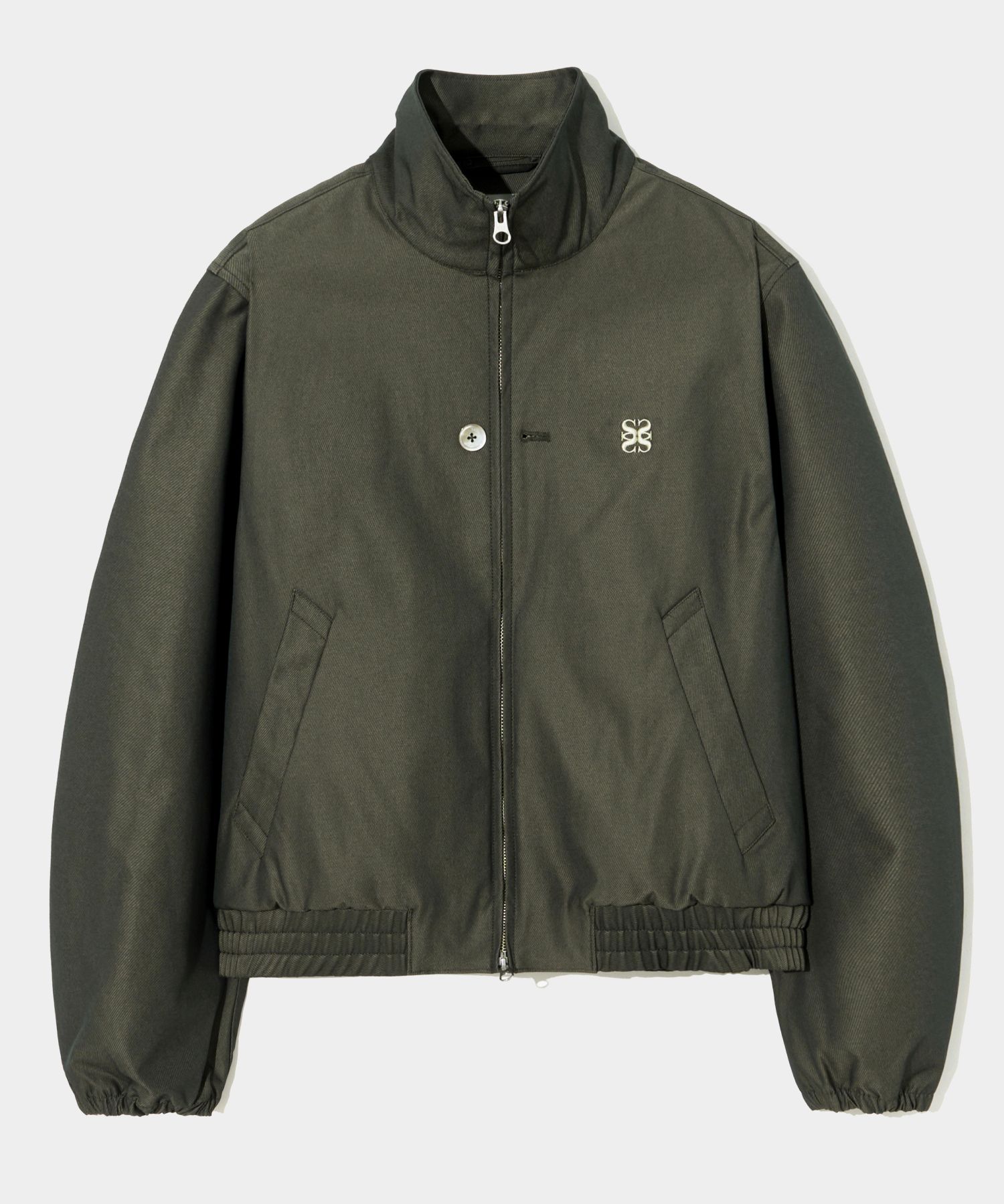 MUSINSA | SATUR Lecce two-tone zip-up jacket glitter green brown