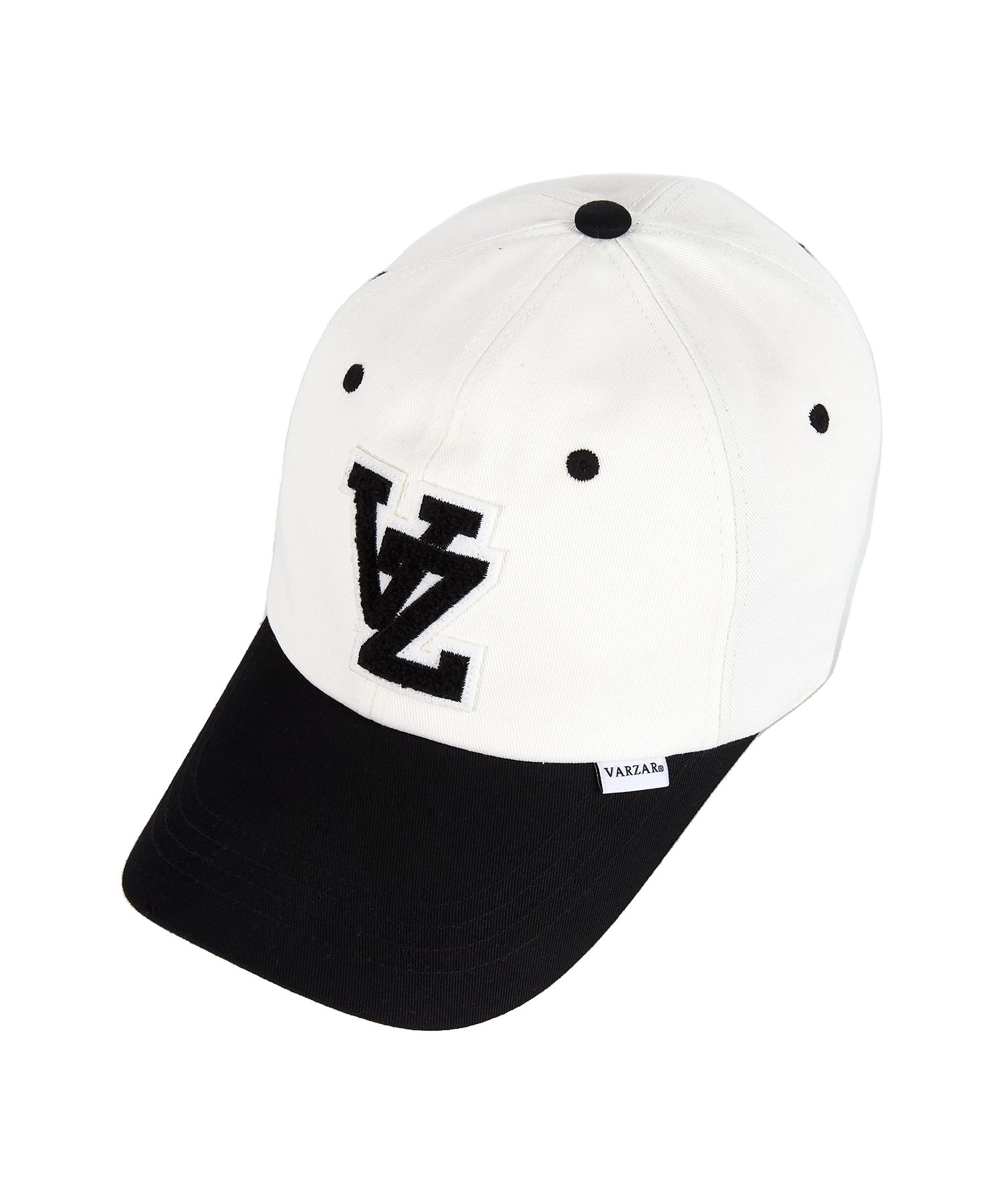 ★VARZAR★ VZ applique two-tone overfit ball cap black MUSINSA | VARZAR VZ Applique Two Tone Overfit Ball Cap Black