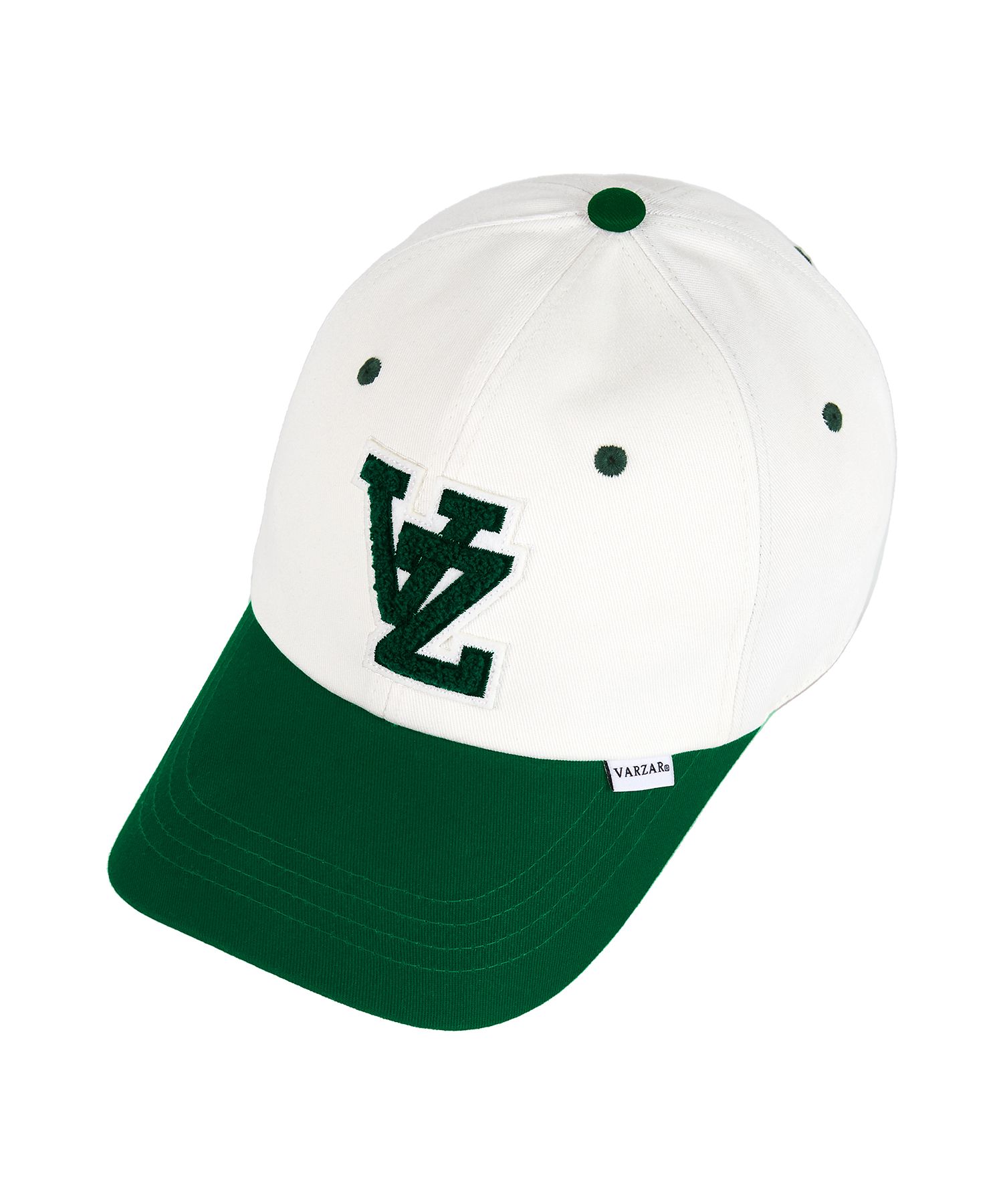 ★VARZAR★ VZ applique two-tone overfit ball cap green MUSINSA | VARZAR VZ Applique Two Tone Overfit Ball Cap Green