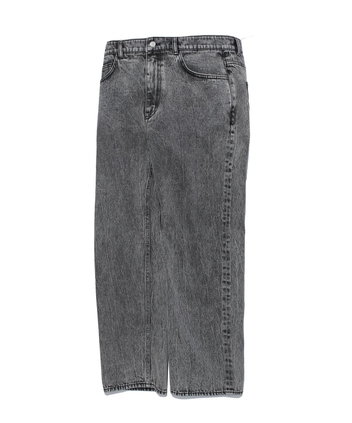예일(YALE) WIDE STRAIGHT DENIM PANTS BLACK