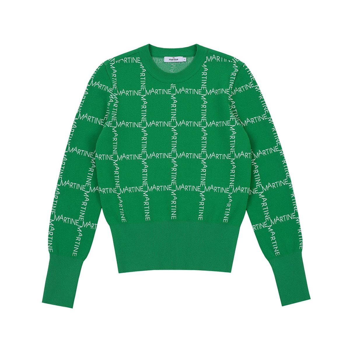 마틴골프(MARTINE GOLF) Logo Pattern JQD Round Knit_Green