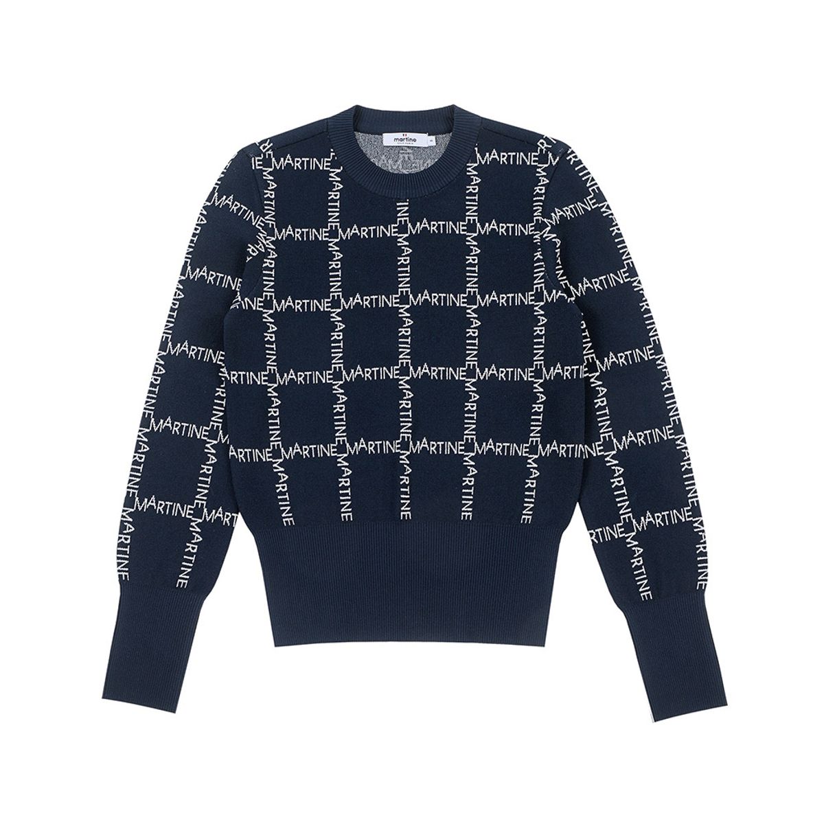 마틴골프(MARTINE GOLF) Logo Pattern JQD Round Knit_Navy