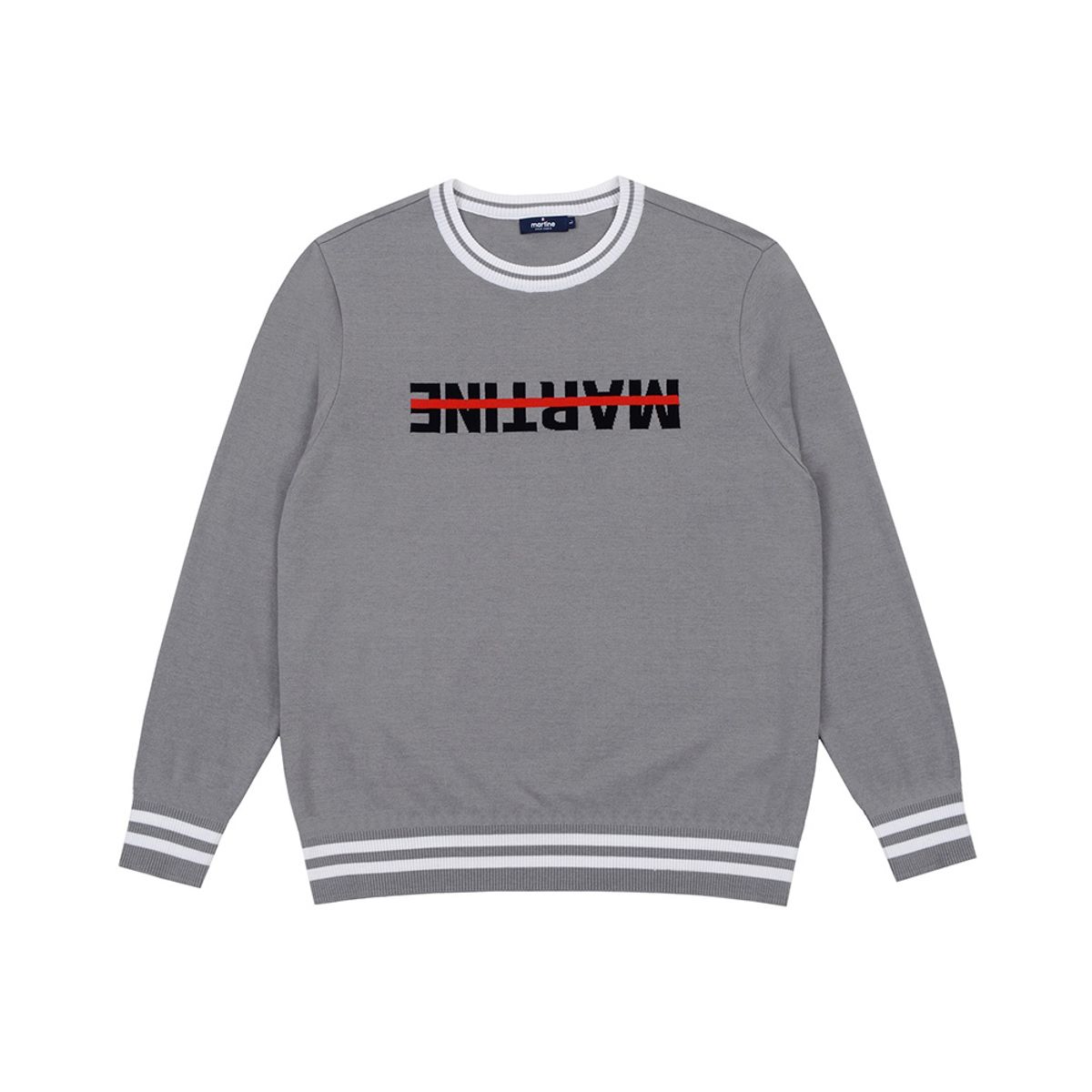 마틴골프(MARTINE GOLF) Reverse Logo Round Knit_Dark Grey (Men)