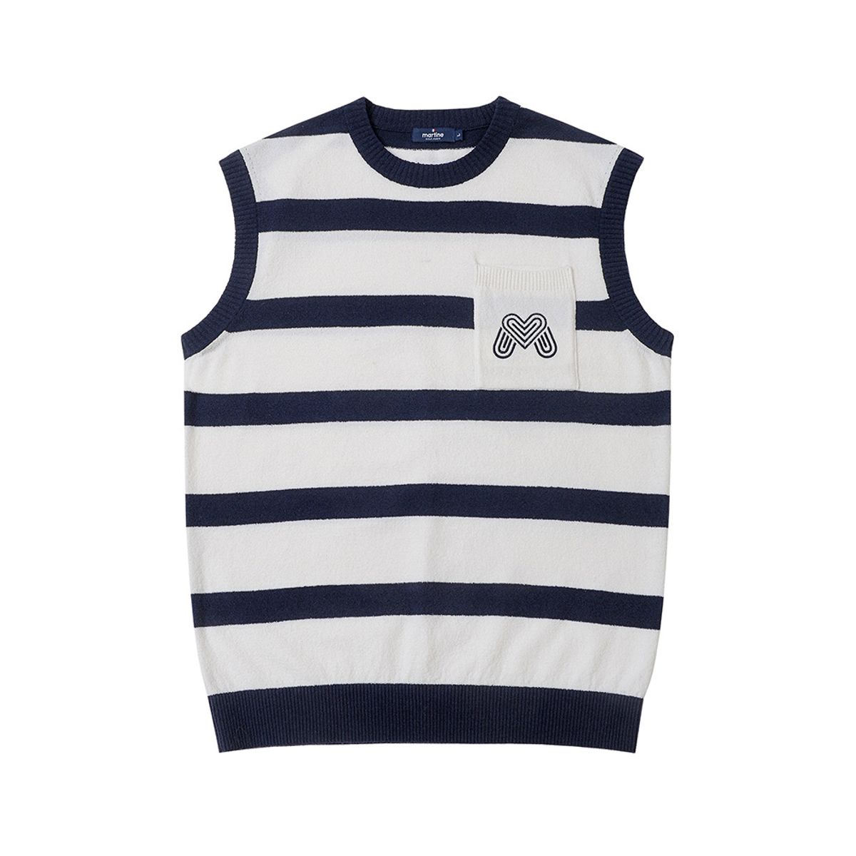마틴골프(MARTINE GOLF) Terry Stripe Knit Vest_White (Men)