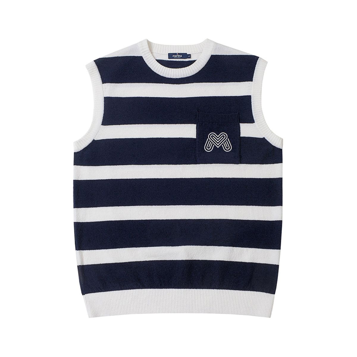 마틴골프(MARTINE GOLF) Terry Stripe Knit Vest_Navy (Men)