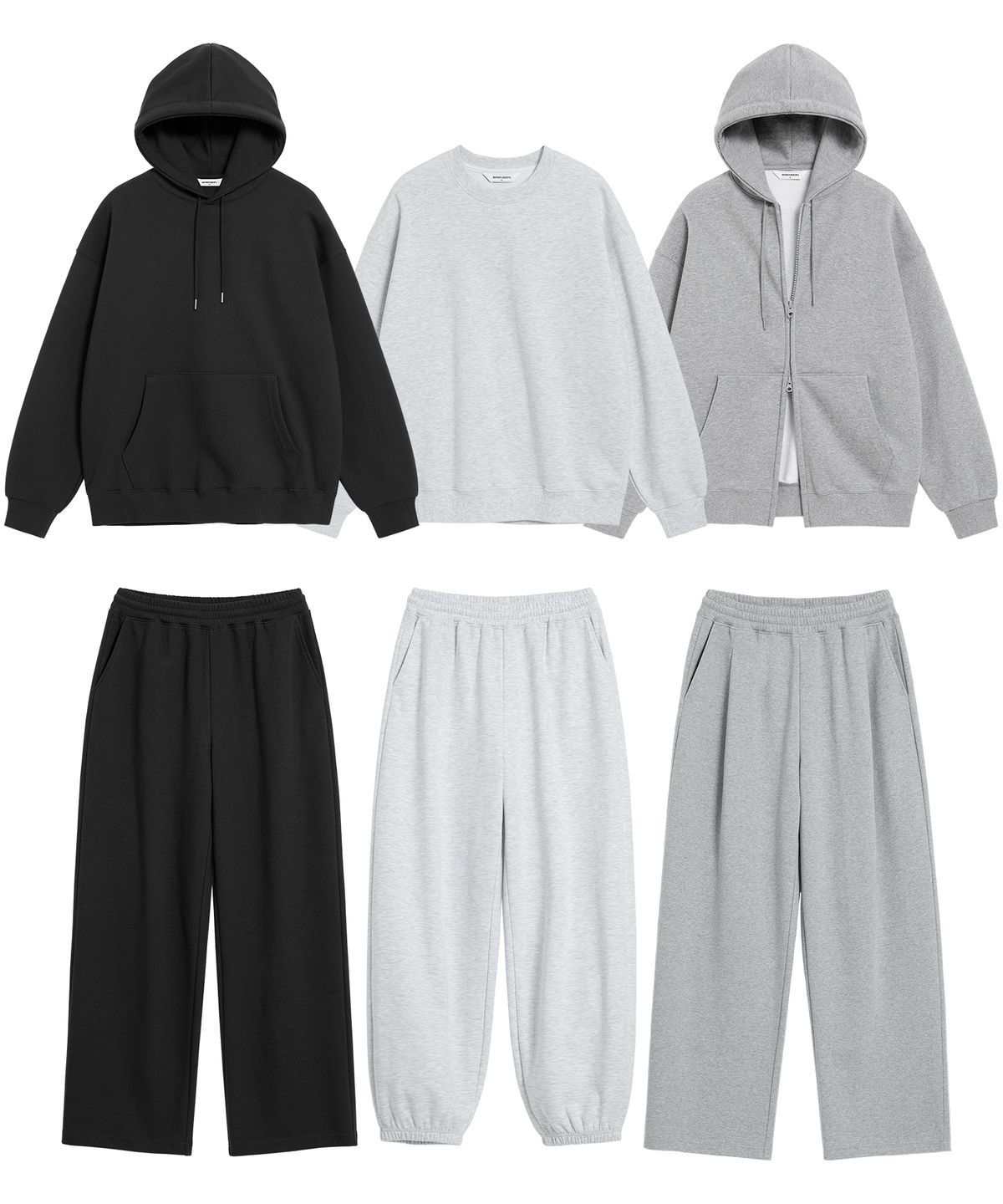 브렌슨(BRENSON) (Renew Ver.) 루즈핏 스웨트 셋업 ( 2Color ) ( 기모선택 )