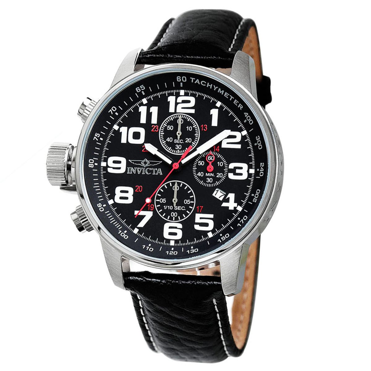 인빅타(INVICTA) I-FORCE LEFTY 남성용 크로노그래프 가죽 손목시계 2770