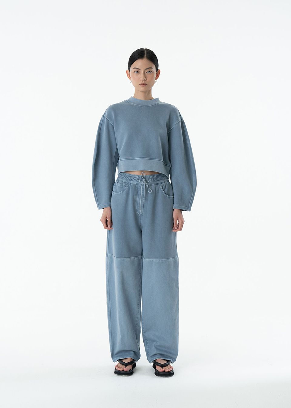 MUSINSA | AMOMENTO DRAWSTRING DENIM PANTS_BLUE