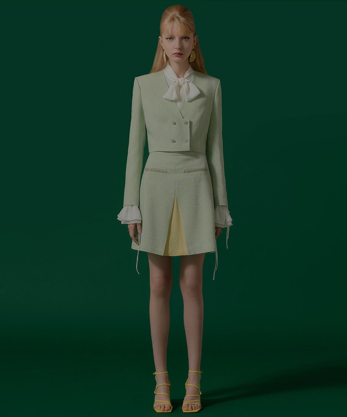 아이스가든에이오공팔(ICE GARDEN A.508) Embellished Tweed Skirt