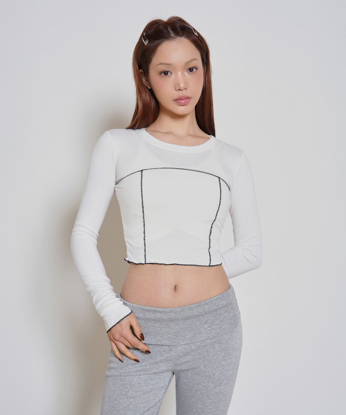 콘치웨어(CONCHWEAR) 베리 라인 크롭탑 (4colors)