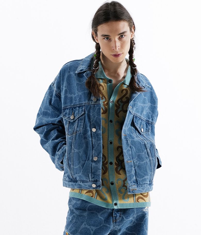DENIM TRUCKER JACKET _ WAVE BLUE