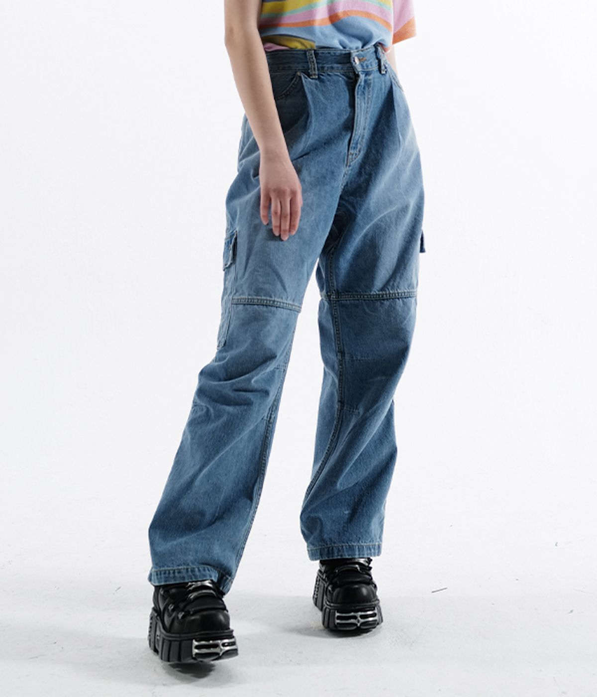 유쓰배쓰(YOUTHBATH) CARGO PANTS_DENIM BLUE