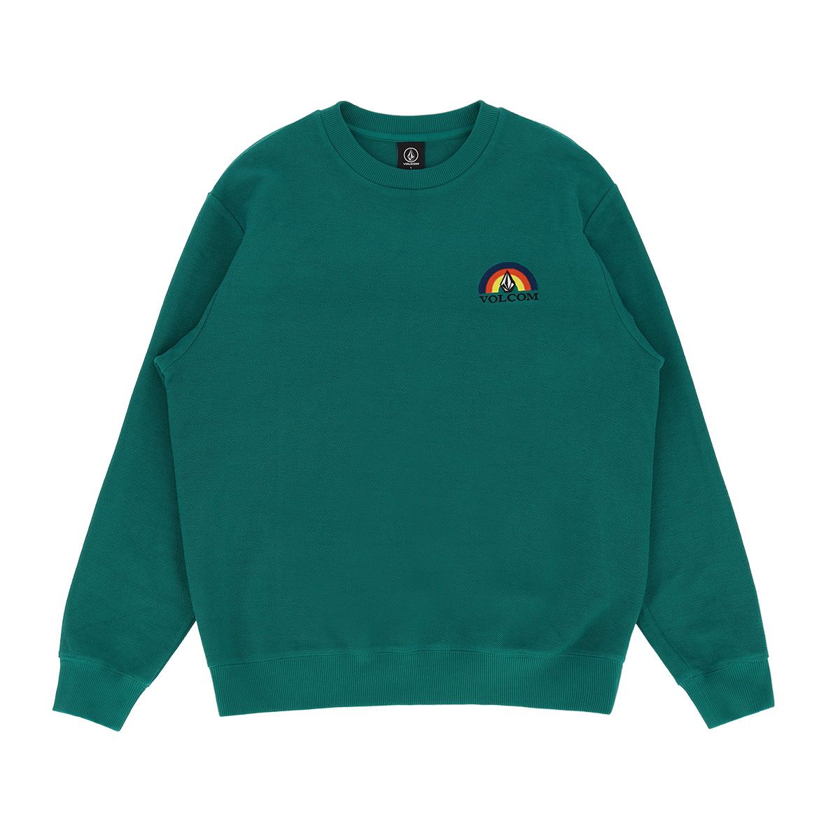 볼컴(VOLCOM) TWO FACE 컴포트핏 레인보우 맨투맨(그린)