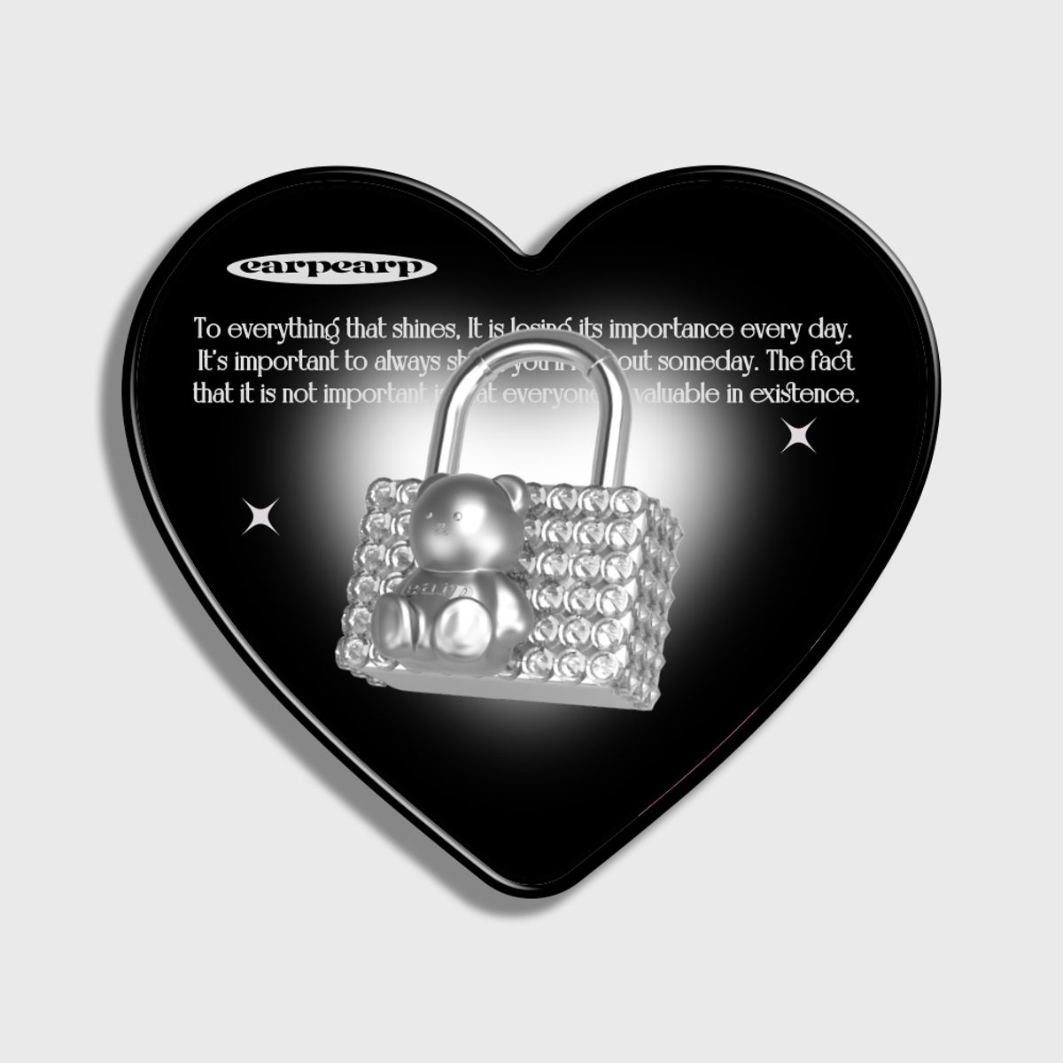 어프어프(EARPEARP) COVY BIG PADLOCK-BLACK(하트톡)