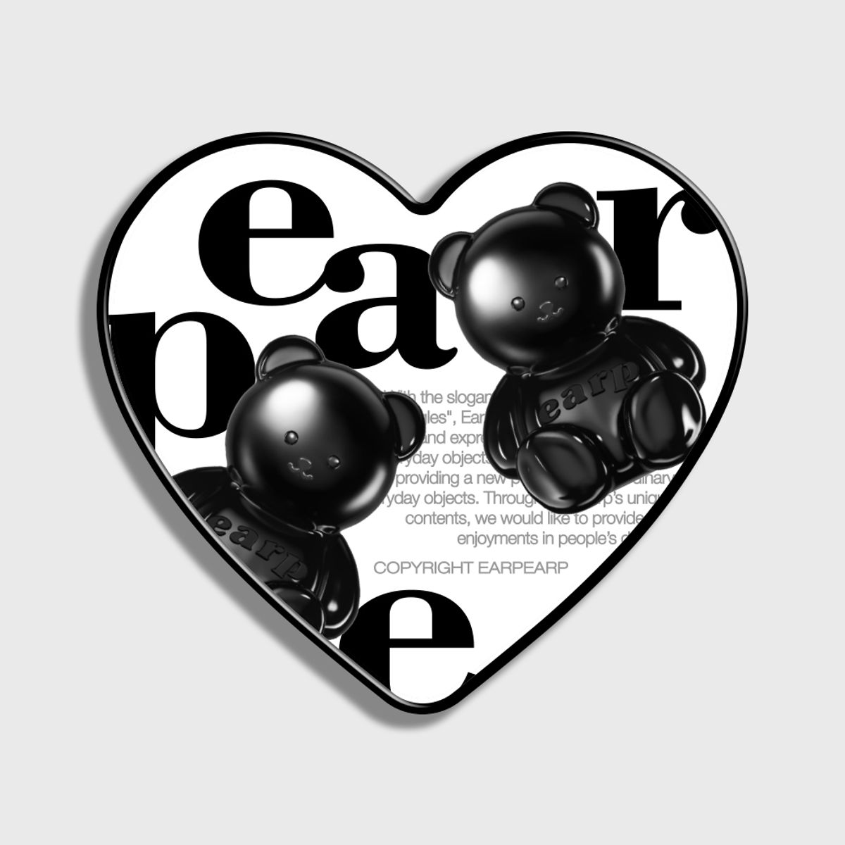 어프어프(EARPEARP) BLACK COVY OBJECT-WHITE(하트톡)