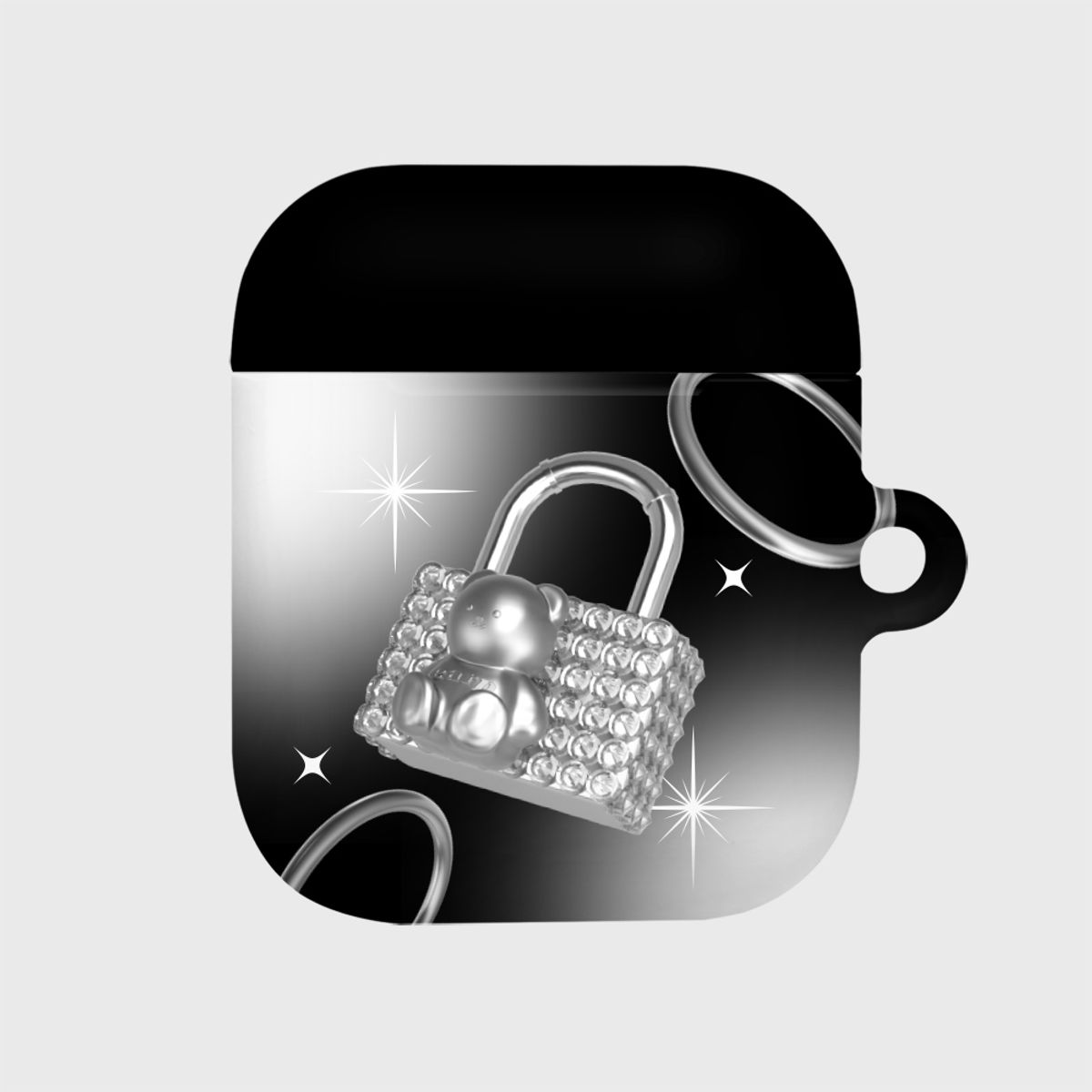 어프어프(EARPEARP) COVY BIG PADLOCK-BLACK(에어팟-하드)