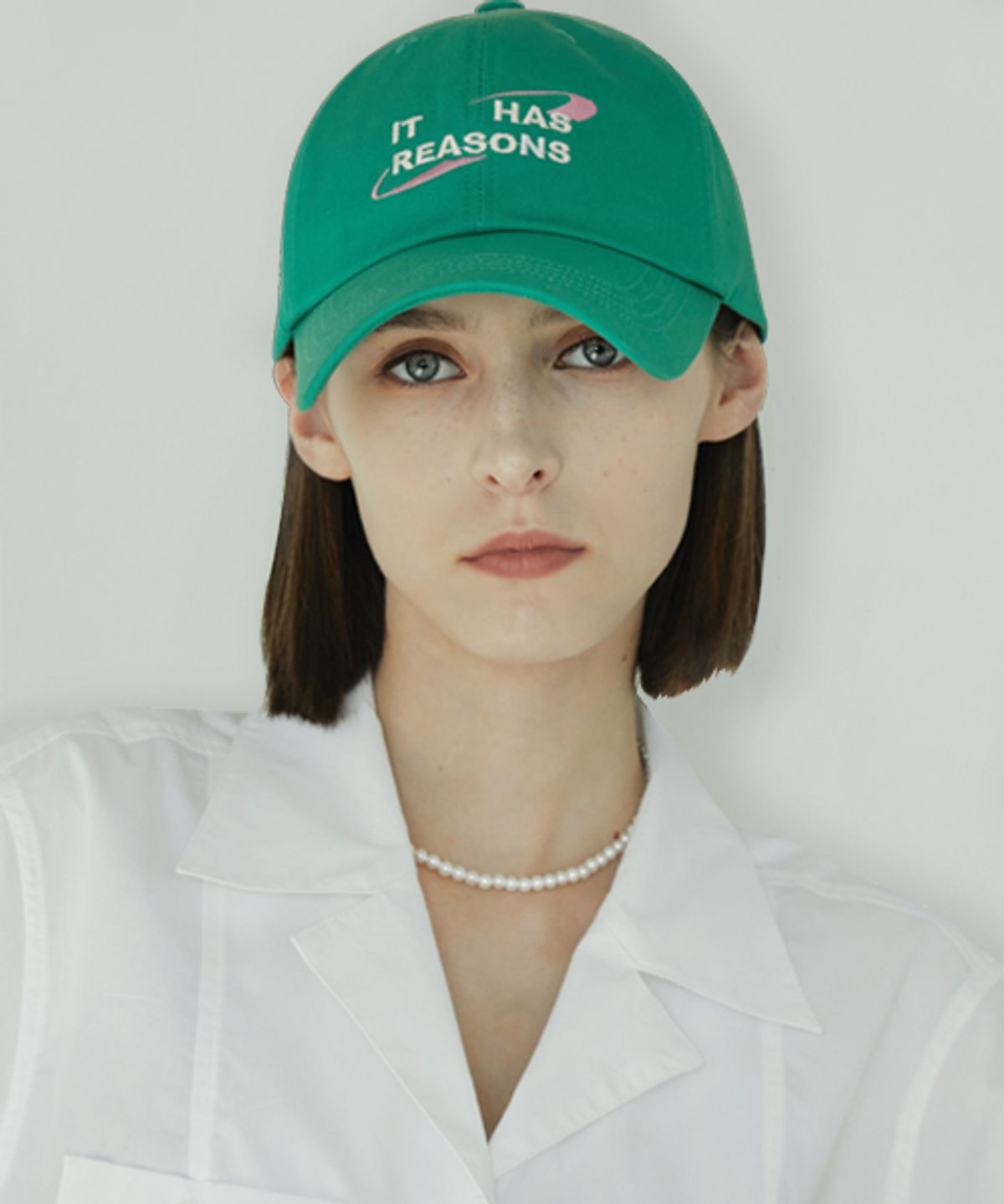 아이에이치알(IHR) it has reasons 로고 볼캡 / 청록