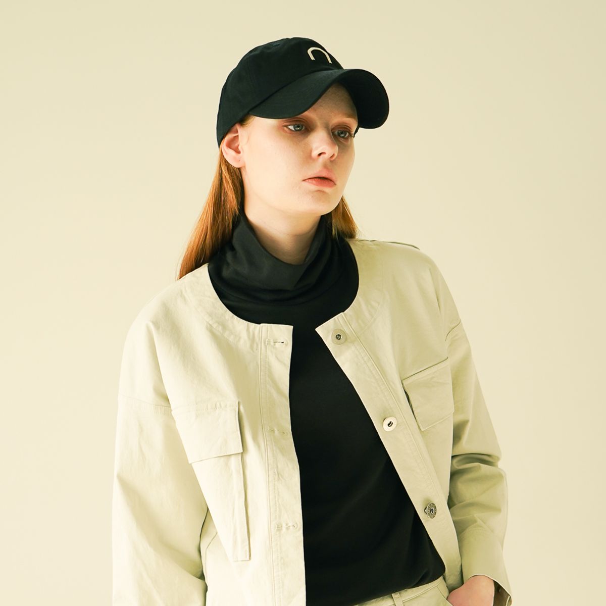 아쿠드(ACUD) Cotton Logo Ball Cap_Black