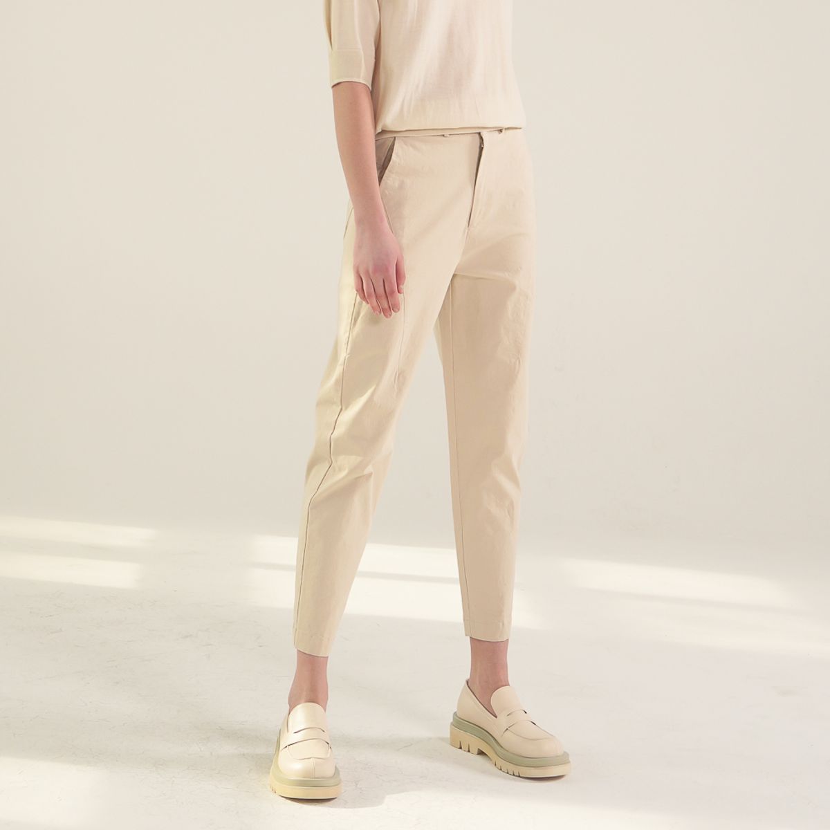 아쿠드(ACUD) Cotton Cigarette Pants_Beige
