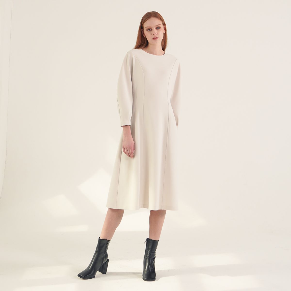 아쿠드(ACUD) Balloon Sleeve Dress_Ivory