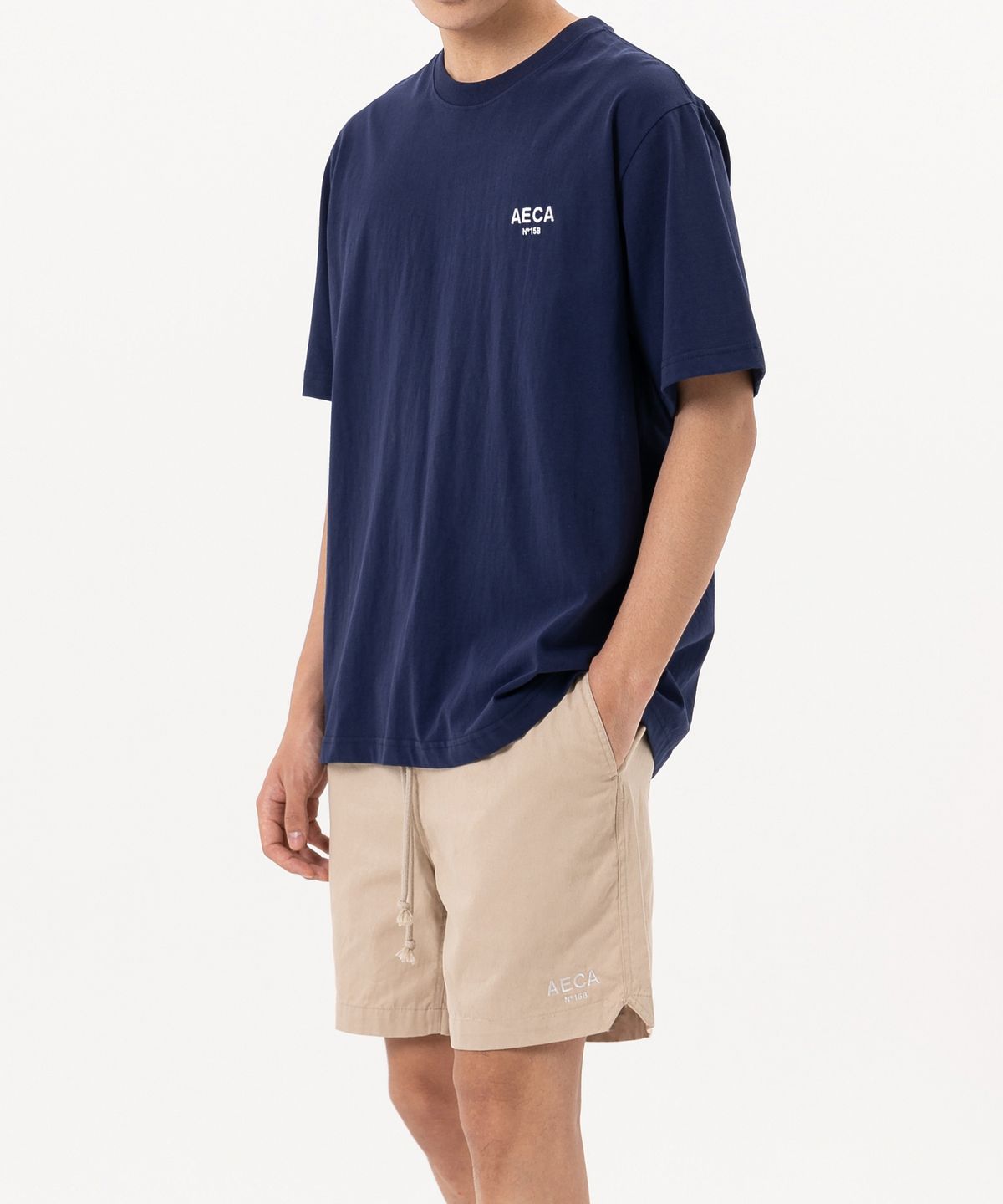 에이카화이트(AECA) AECA BANDING COTTON SHORTS-BEIGE