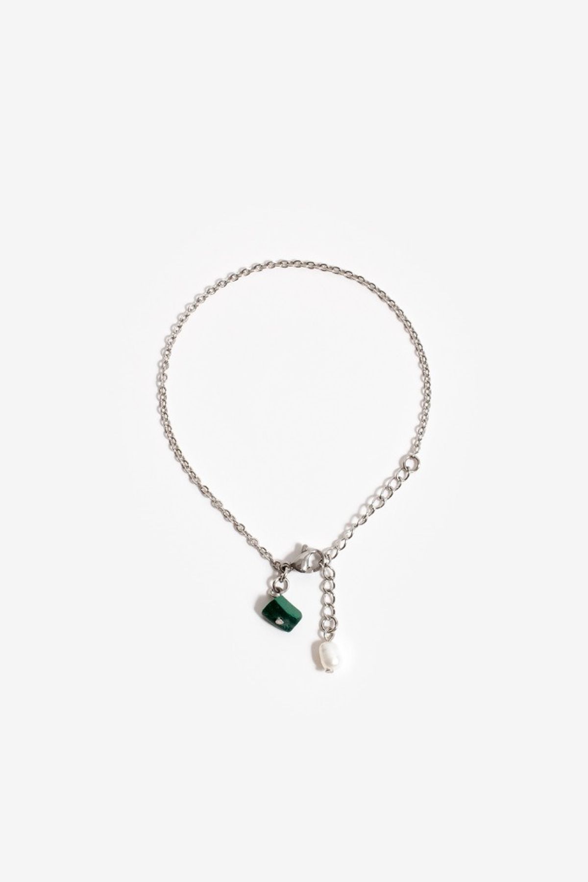모드곤(MODGONE) 말라카이트 진주 체인 팔찌 Malachite with Pearl Bracelet