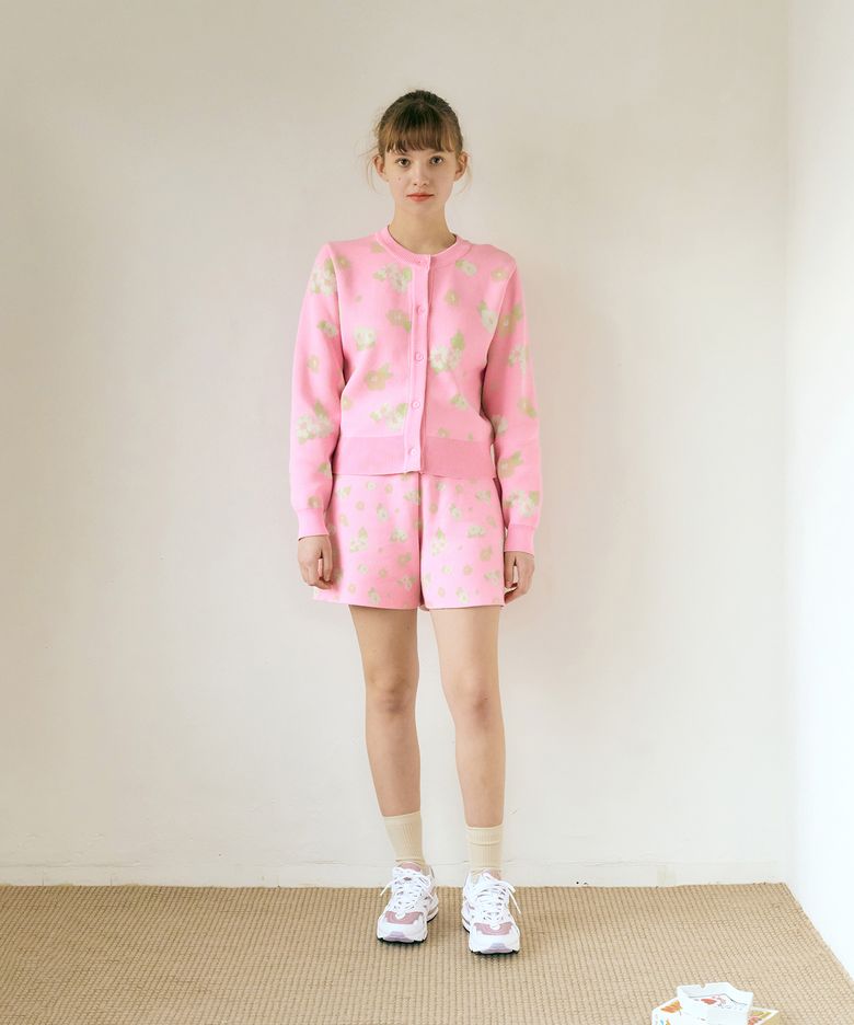 SPRING FLOWER KNIT SHORTS (PINK)