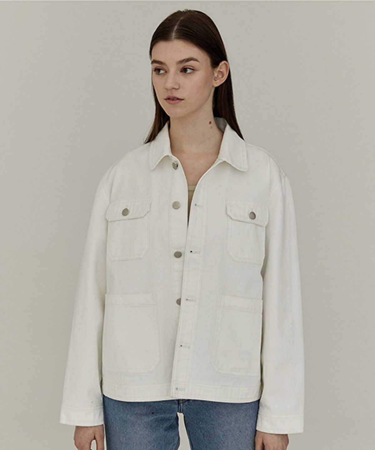 벤시몽(BENSIMON) DENIM WORK JACKET - CREAM