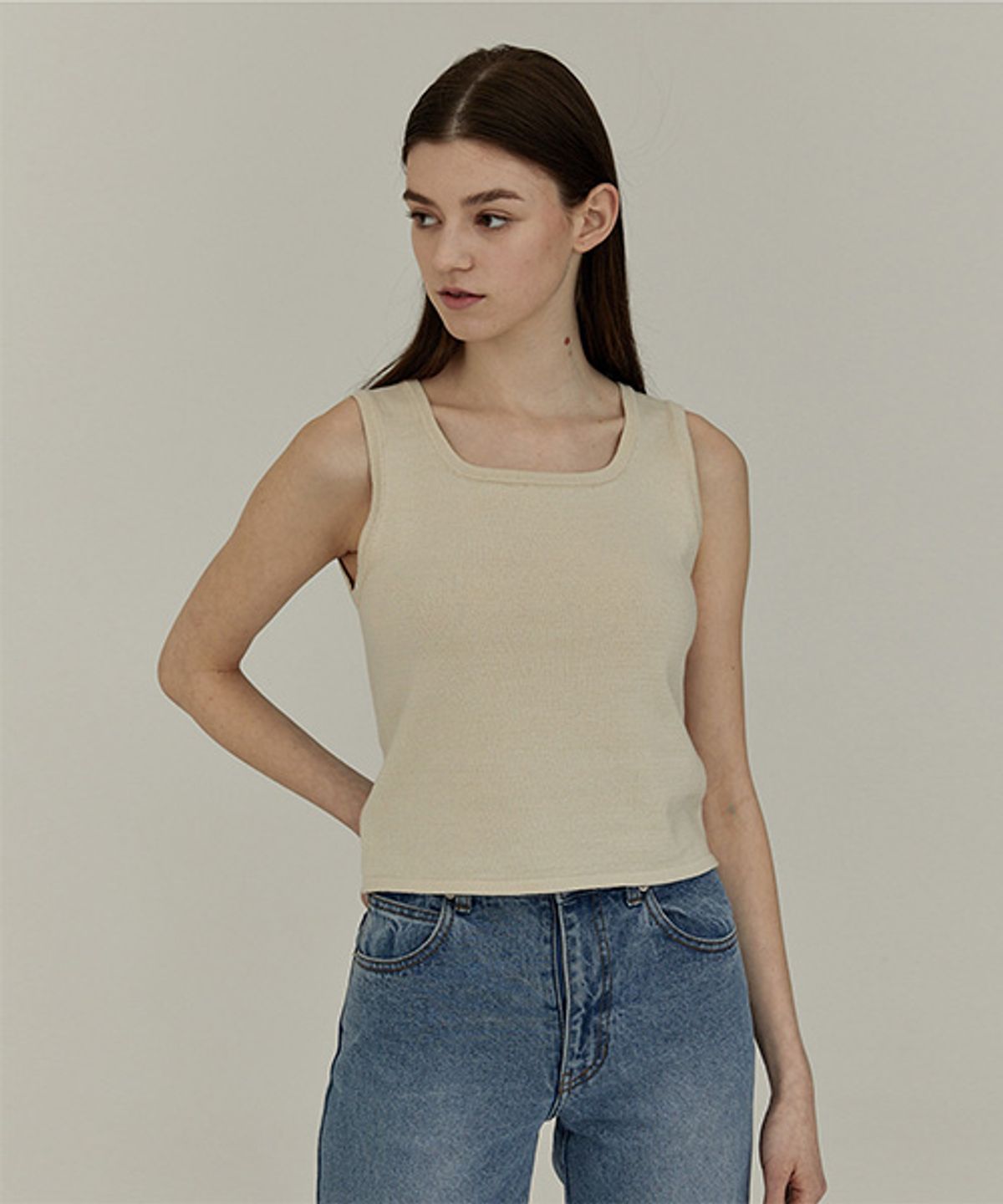 벤시몽(BENSIMON) KNIT SLEEVELESS - IVORY